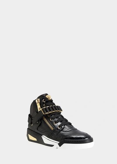 tenis versace mujer precio|Versace zipped high top sneakers.